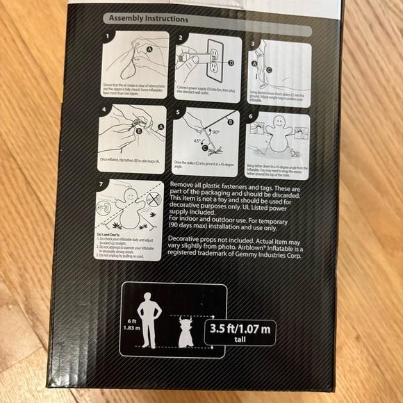 Halloween Vampire Highland Cow Inflatable Blow Up NEW 3.5ft Brown Black - Picture 3 of 3